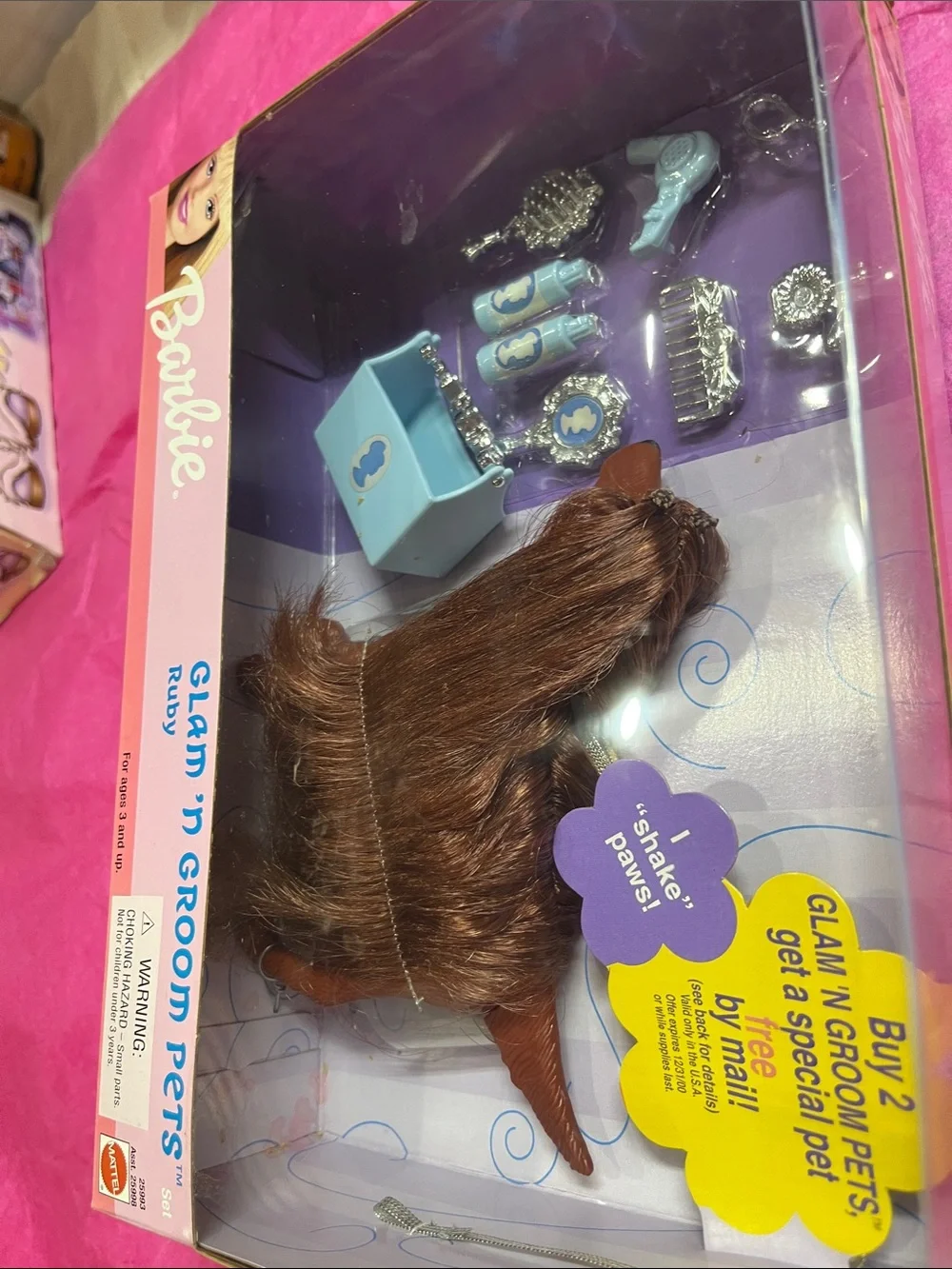1999 Mattel Barbie Glam 'N Groom Pets feat. Ruby the Irish Setter Dog NRFB Rare